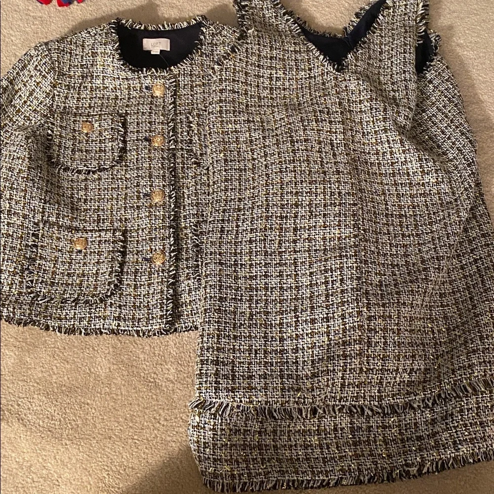 Loft NWT dress and jacket set PETITE large petite jacket 12 P dress - Picture 13 of 13